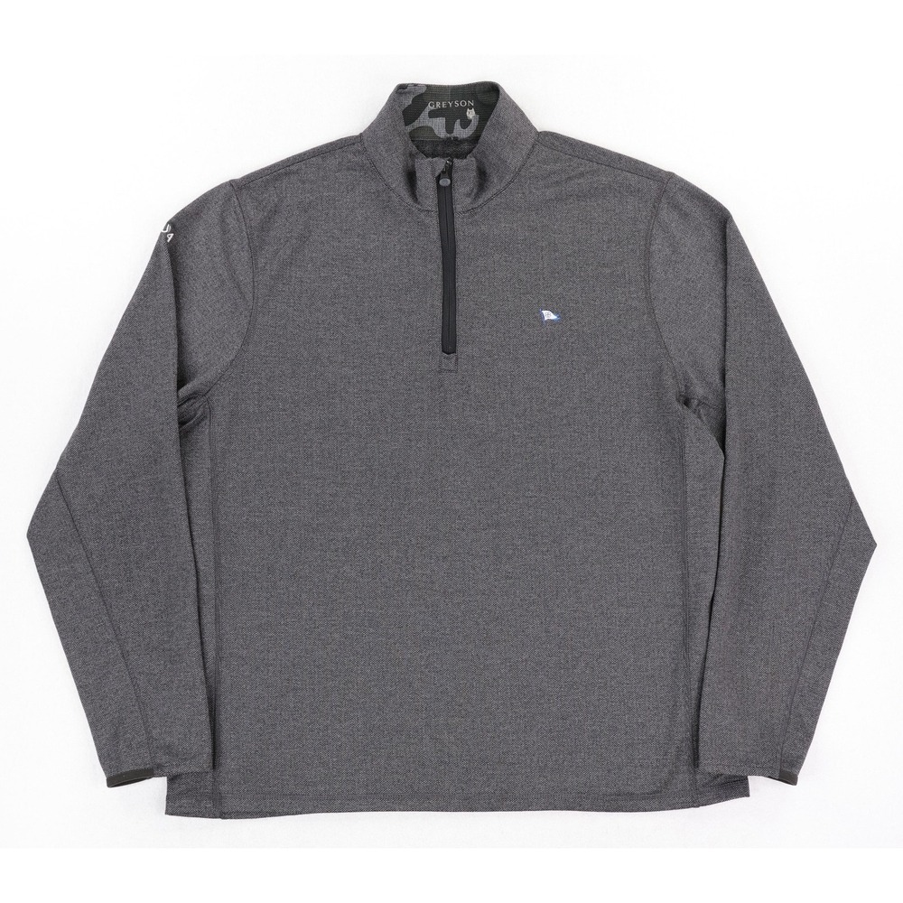 Greyson Pullover Mens XL Gray Herringbone Quarter Zip Golf Stretch Long Sleeve